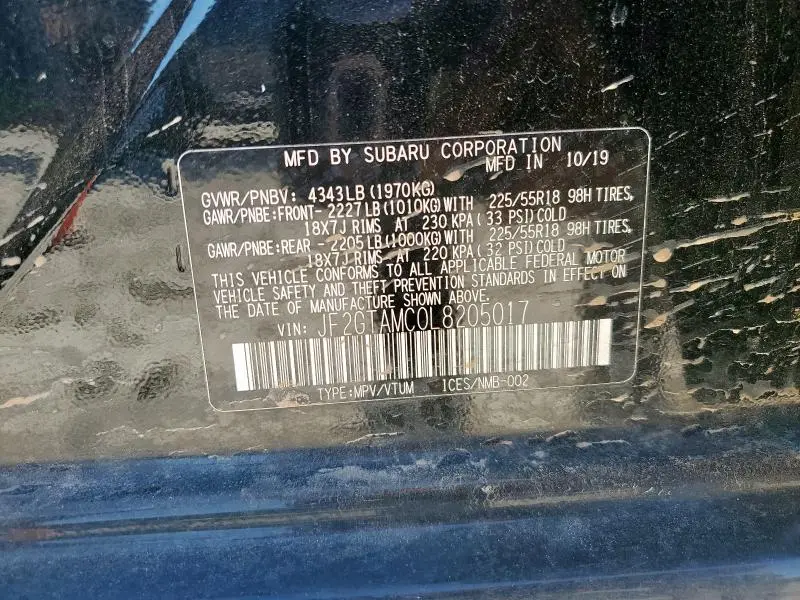 2020 SUBARU CROSSTREK LIMITED  