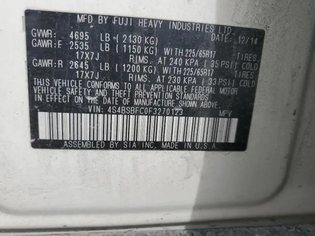 2015 SUBARU OUTBACK 2.5I PREMIUM  