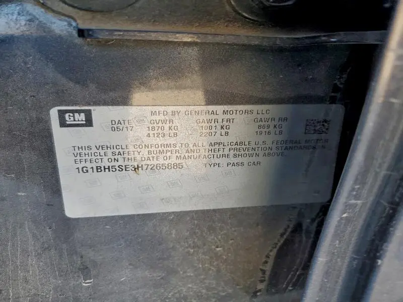 2017 CHEVROLET CRUZE LT  