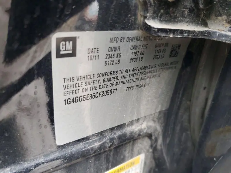 2012 BUICK LACROSSE PREMIUM  