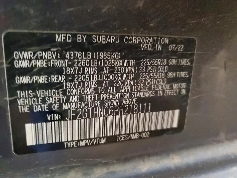 2023 SUBARU CROSSTREK LIMITED  