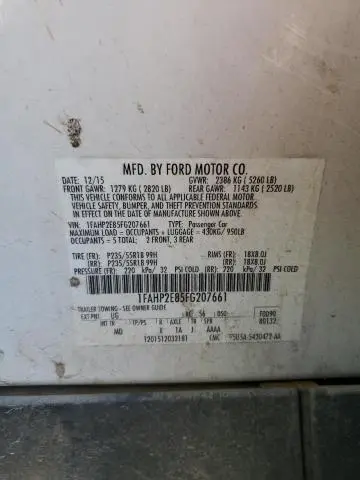 2015 FORD TAURUS SEL  