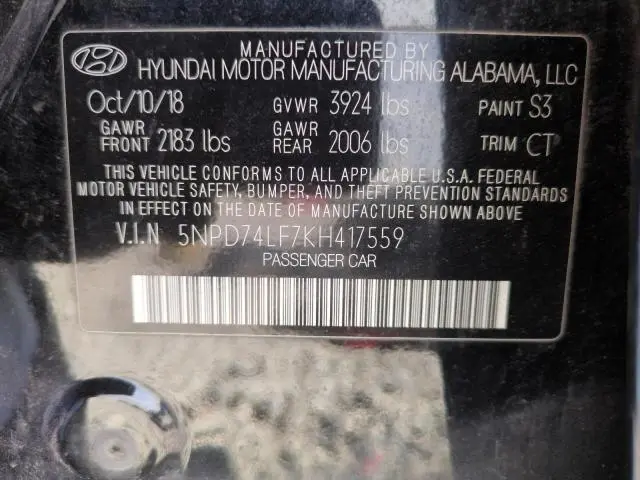 2019 HYUNDAI ELANTRA SE