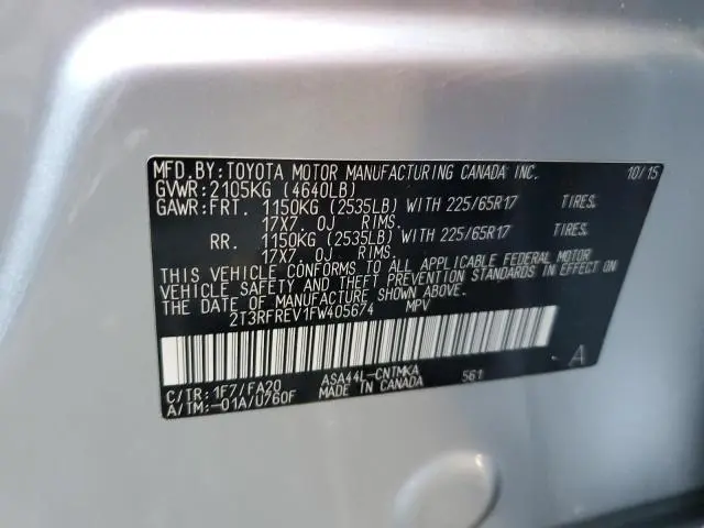 2015 TOYOTA RAV4 XLE  