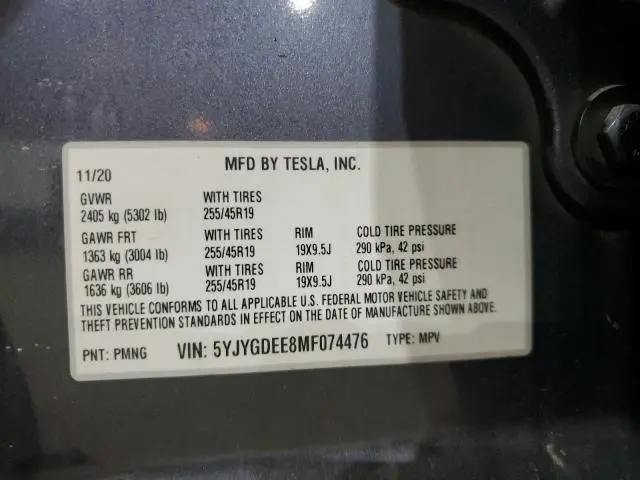 2021 TESLA MODEL Y   