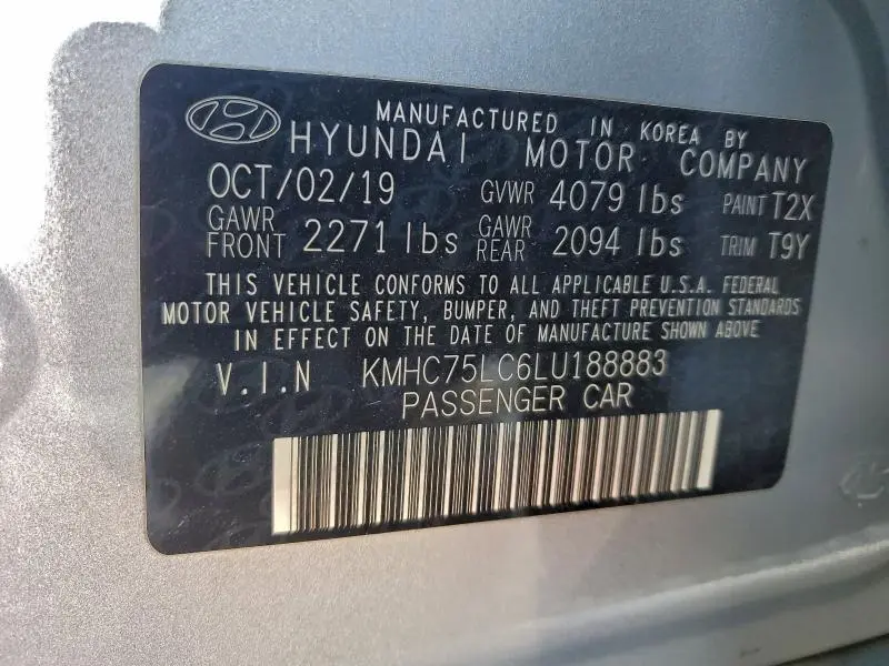 2020 HYUNDAI IONIQ SE  