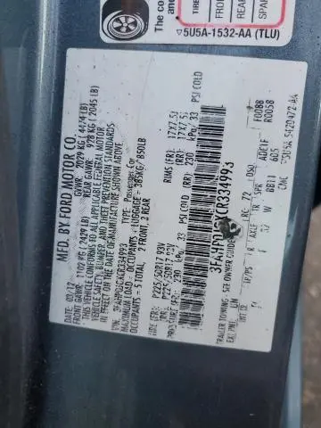 2012 FORD FUSION SEL  