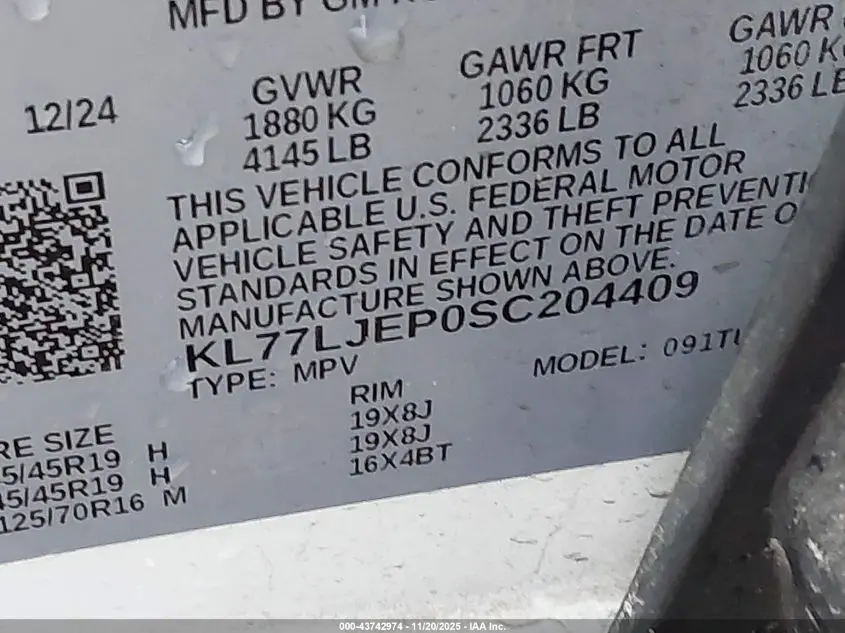 2025 CHEVROLET TRAX FWD 2RS