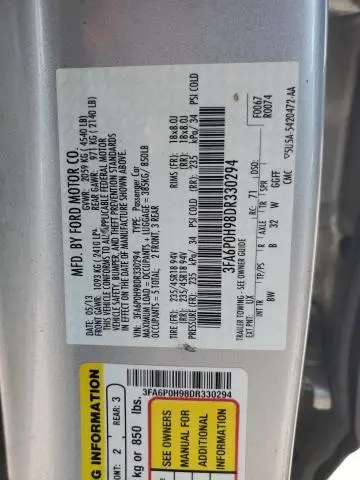 2013 FORD FUSION SE  