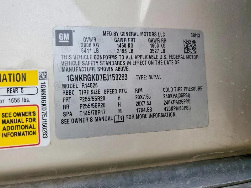 2014 CHEVROLET TRAVERSE LT  
