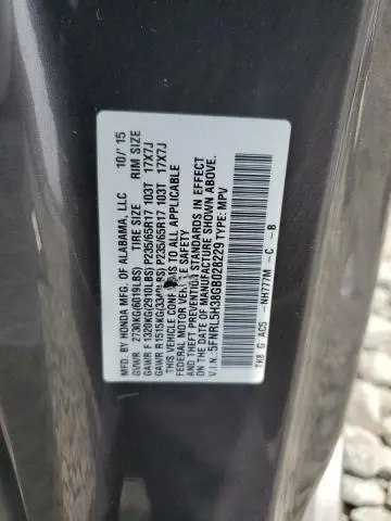 2016 HONDA ODYSSEY SE  