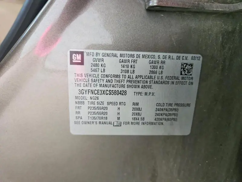 2012 CADILLAC SRX PREMIUM COLLECTION  