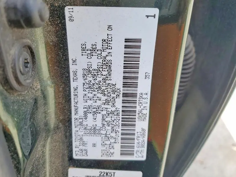2012 TOYOTA TUNDRA DOUBLE CAB SR5  