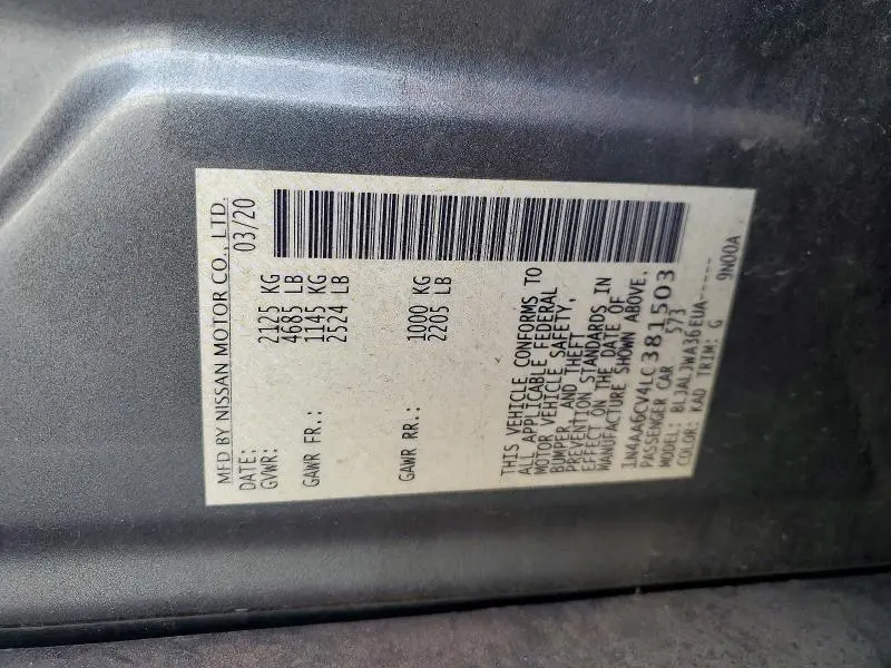 2020 NISSAN MAXIMA 3.5 SV  