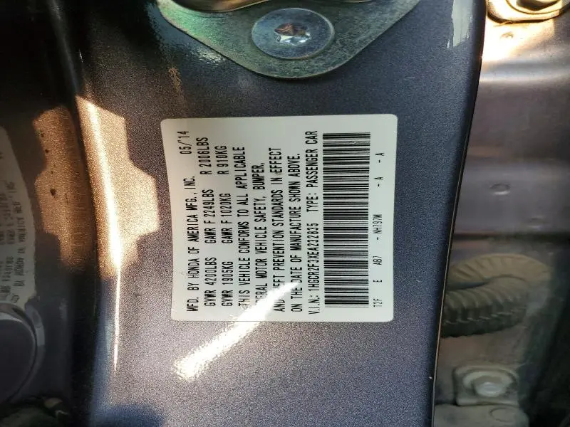 2014 HONDA ACCORD LX  