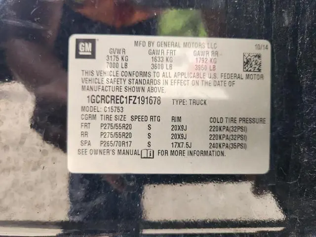 2015 CHEVROLET SILVERADO C1500 LT  