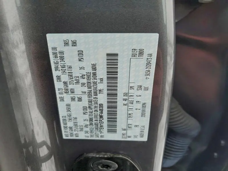 2021 FORD F150 SUPERCREW  