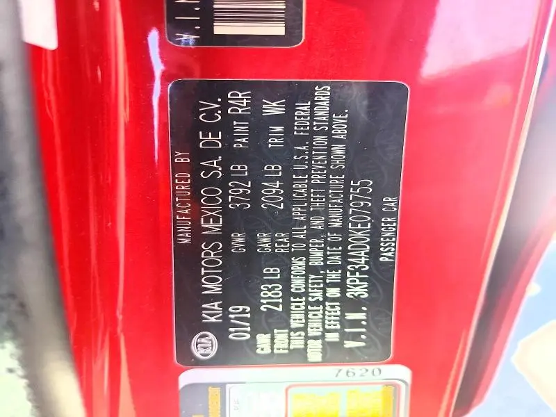 2019 KIA FORTE S  