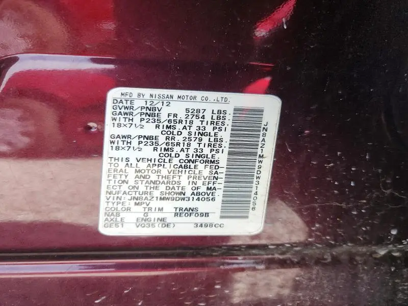 2013 NISSAN MURANO S  