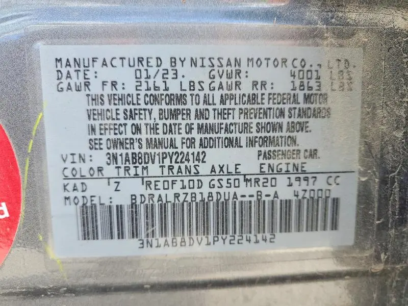 2023 NISSAN SENTRA SR  