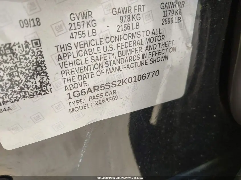 2019 CADILLAC CTS LUXURY