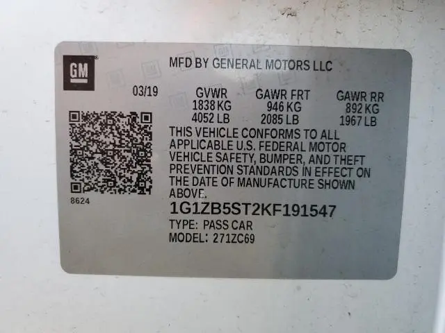 2019 CHEVROLET MALIBU LS  