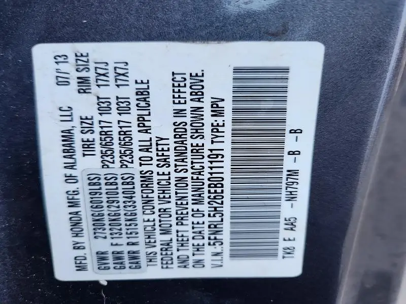 2014 HONDA ODYSSEY LX  