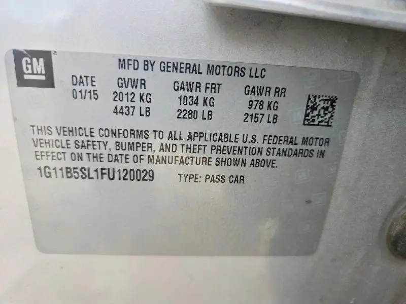 2015 CHEVROLET MALIBU LS  