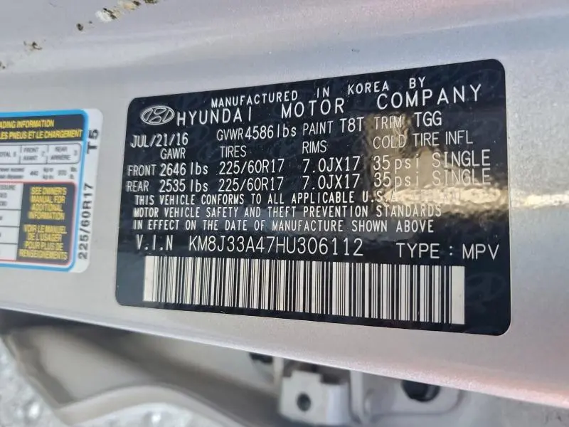 2017 HYUNDAI TUCSON LIMITED  