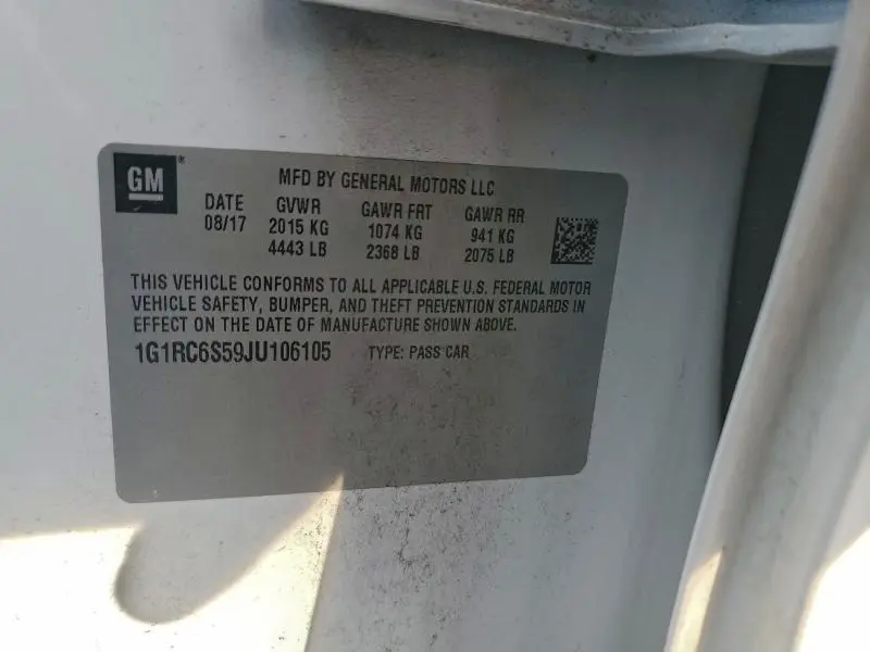 2018 CHEVROLET VOLT LT  