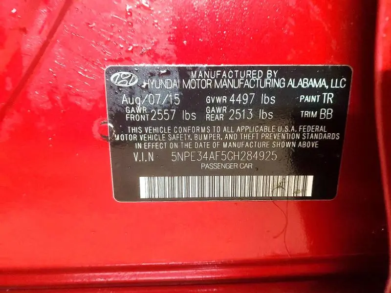 2016 HYUNDAI SONATA SPORT  