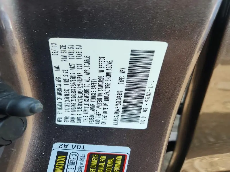 2013 HONDA CR-V EXL  