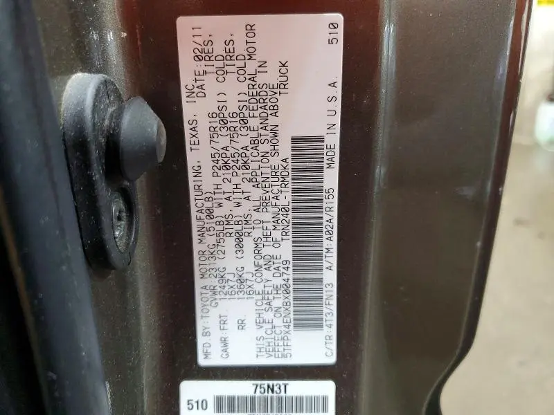 2011 TOYOTA TACOMA BASE  