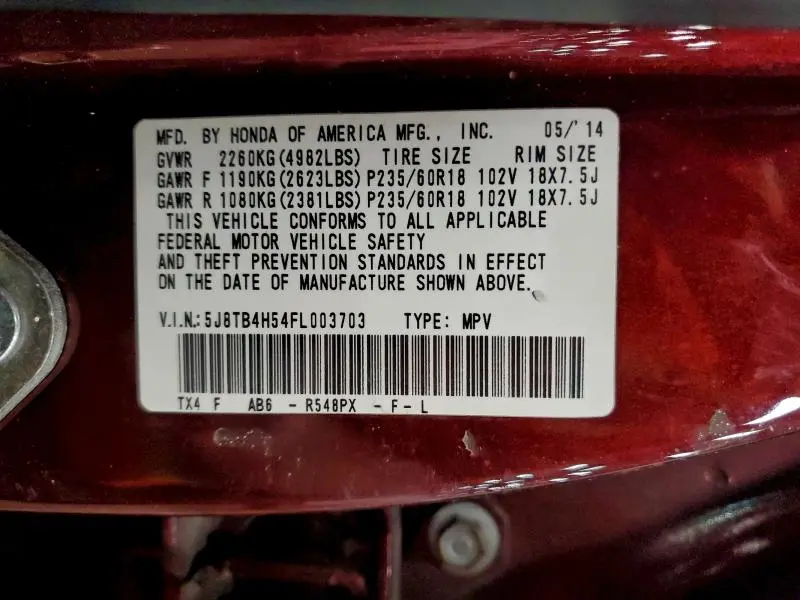 2015 ACURA RDX TECHNOLOGY  