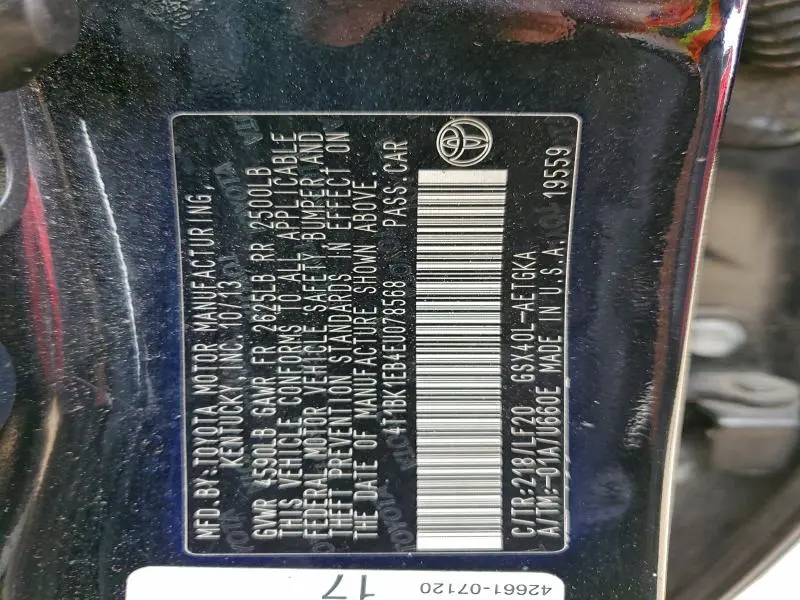 2014 TOYOTA AVALON BASE  