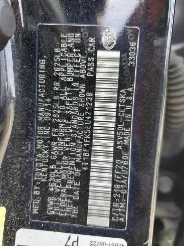 2014 TOYOTA CAMRY L  