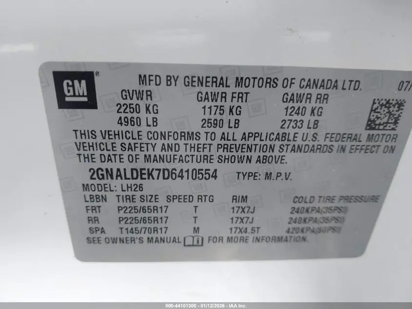 2013 CHEVROLET EQUINOX 1LT