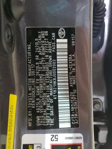 2018 TOYOTA CAMRY HYBRID  