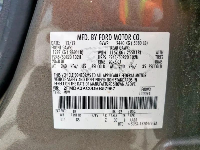 2013 FORD EDGE LIMITED  
