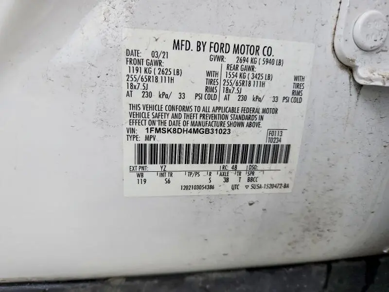 2021 FORD EXPLORER XLT  