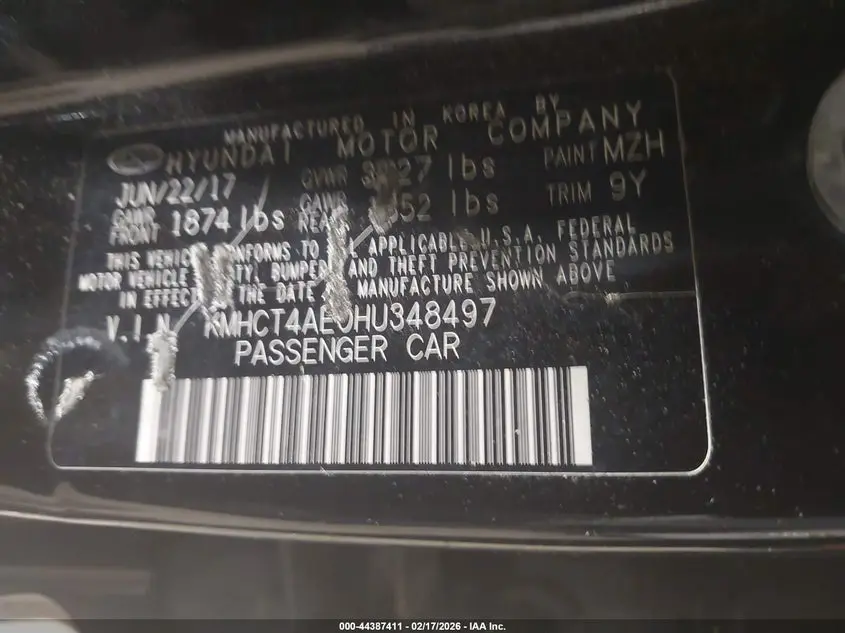 2017 HYUNDAI ACCENT VALUE EDITION