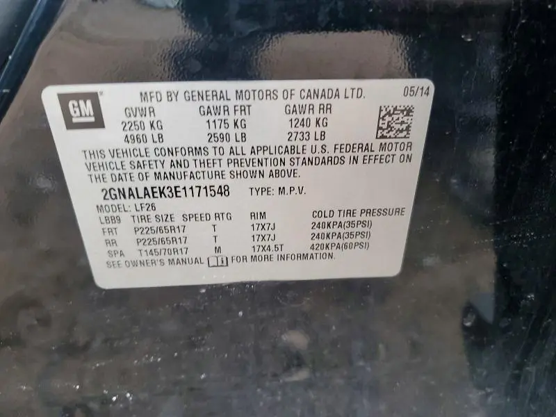 2014 CHEVROLET EQUINOX LS  