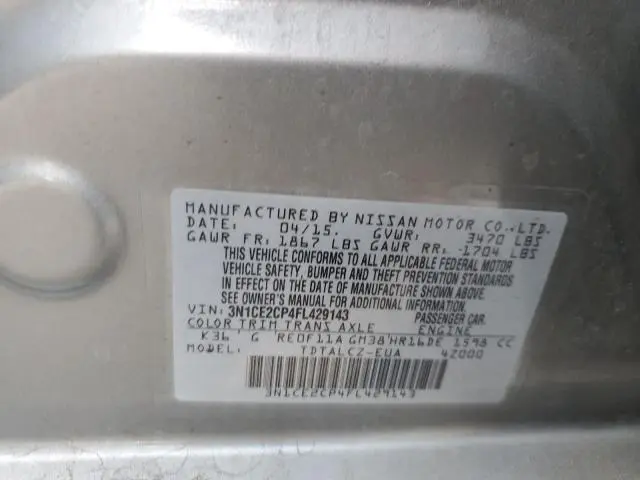 2015 NISSAN VERSA NOTE   