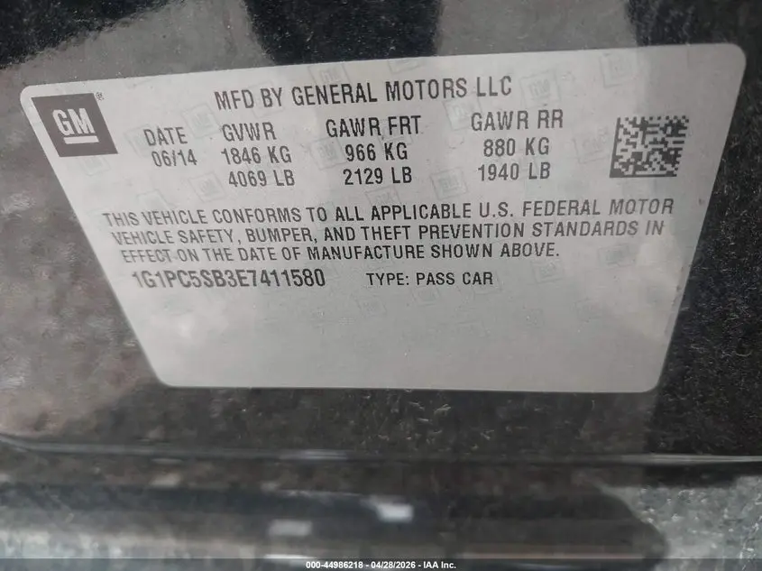 2014 CHEVROLET CRUZE 1LT AUTO