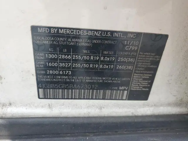 2011 MERCEDES-BENZ ML 350  
