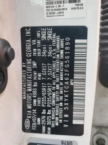 2015 KIA SORENTO LX  