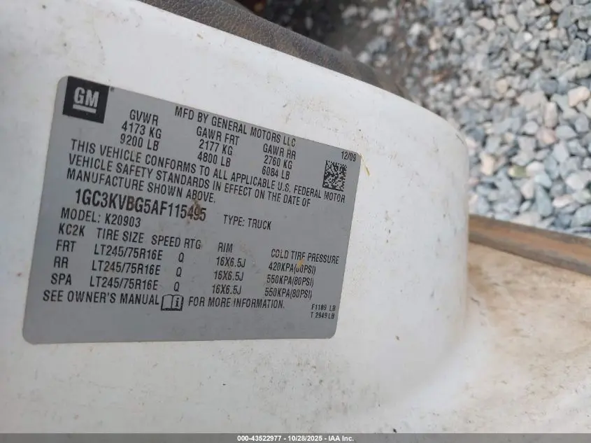 2010 CHEVROLET SILVERADO 2500HD WORK TRUCK