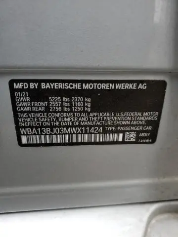 2021 BMW 530 XI  