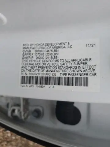 2022 HONDA ACCORD SPORT  