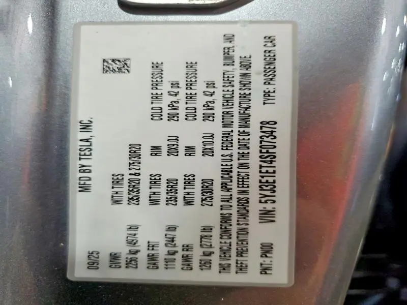 2025 TESLA MODEL 3   